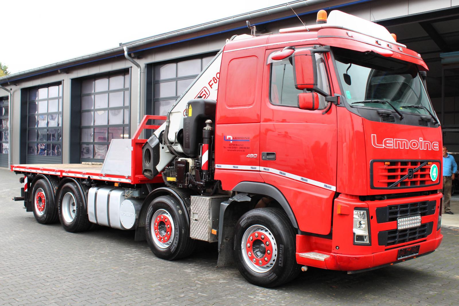 Volvo FM 480 8x2 Pritsche + FASSI F800XP Kran 6x