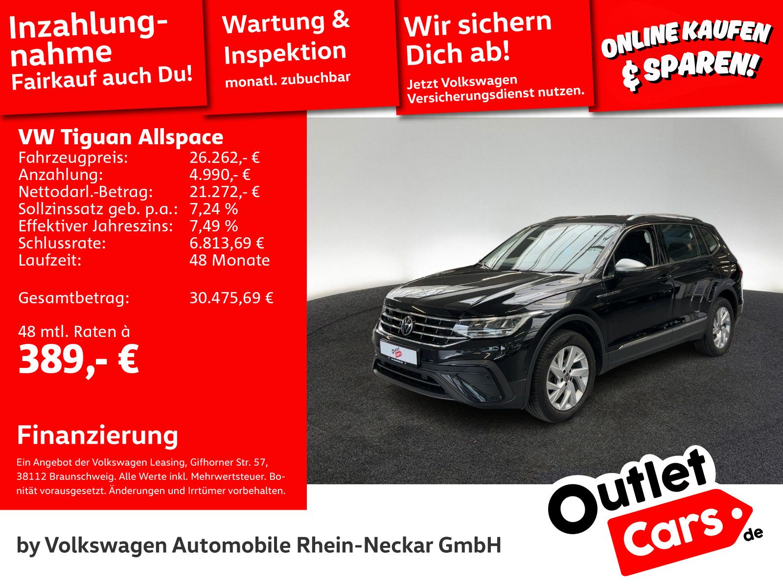 VW Tiguan Allspace 2.0 TSI Life DSG 4Motion AHK Nav