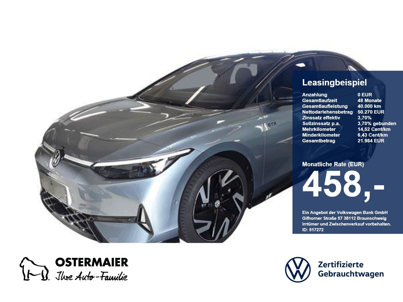 Volkswagen ID.7 GTX 340PS NP.81T ACC.5J-G.WÄRMEPUMPE.AHK.AR