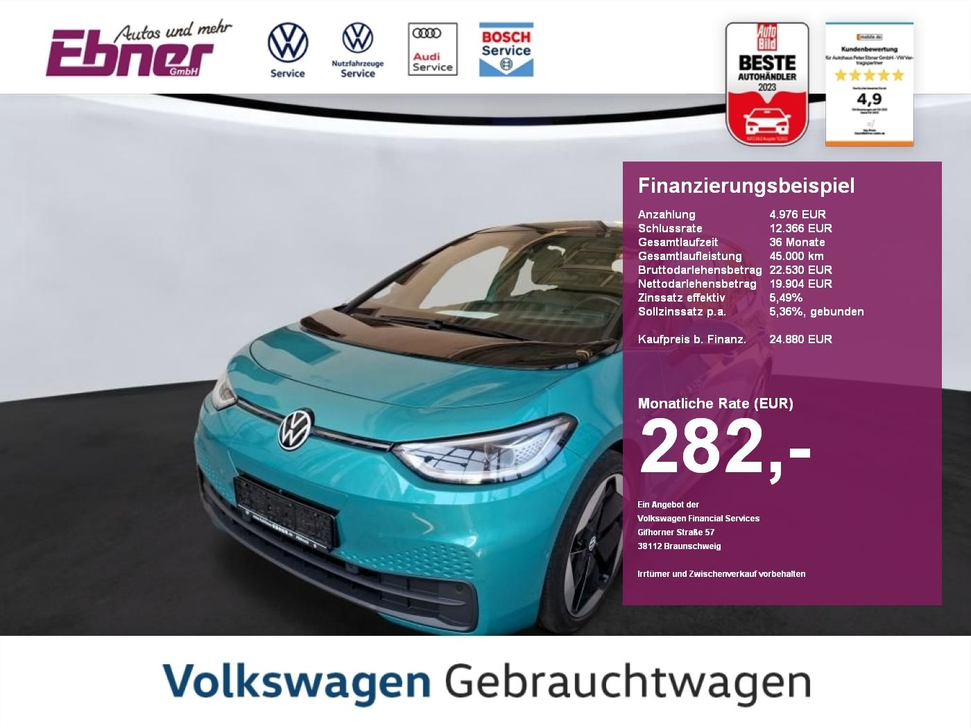 VW ID.3 SPORT 204PS 62KWh PANO+MATRIX+KAMERA+ACC+20