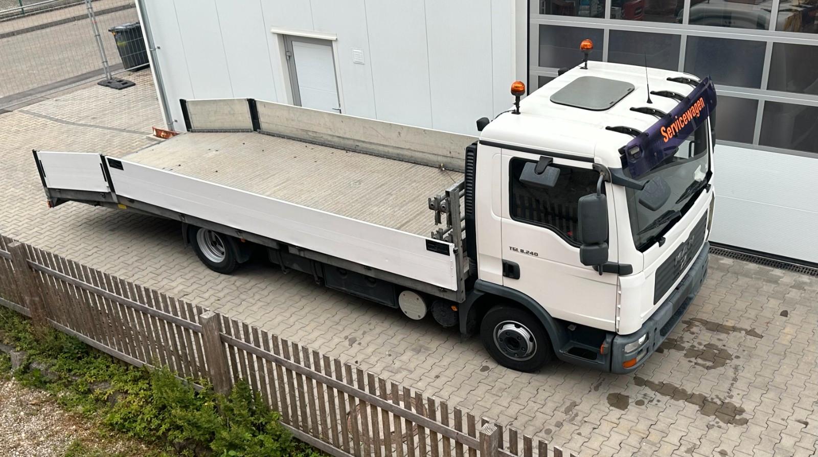 MAN TGL 8.240 BL,  AutoTransport, Kfz,  Baugeräte