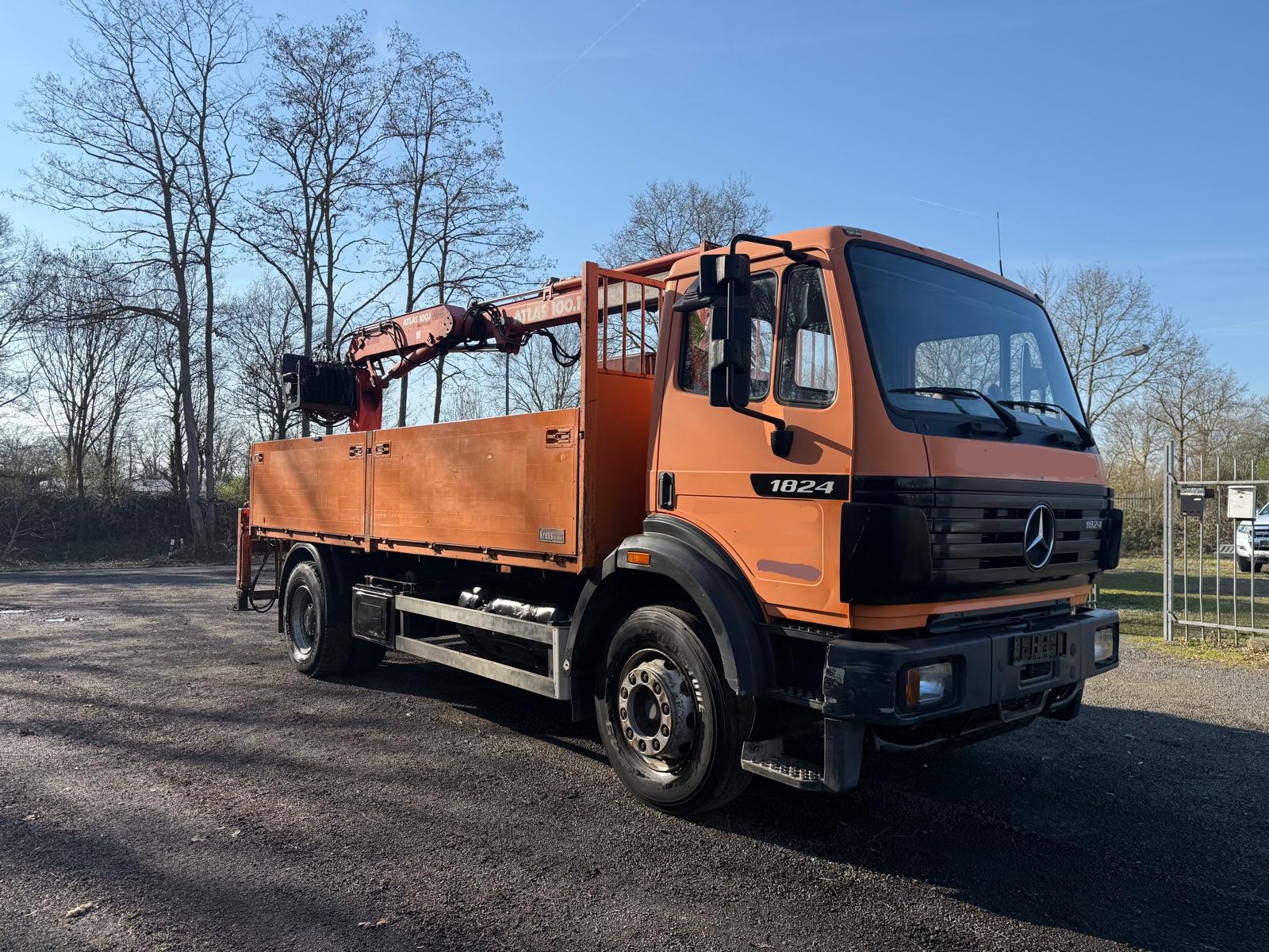 Mercedes-Benz 1824 SK Baustoff Kran 12,1m Atlas 100.1 TÜV