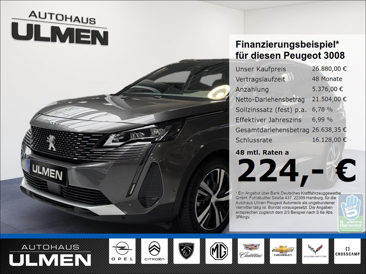 Peugeot 3008 Hybrid GT HYBRID 136 Spurhalteassistent Rüc