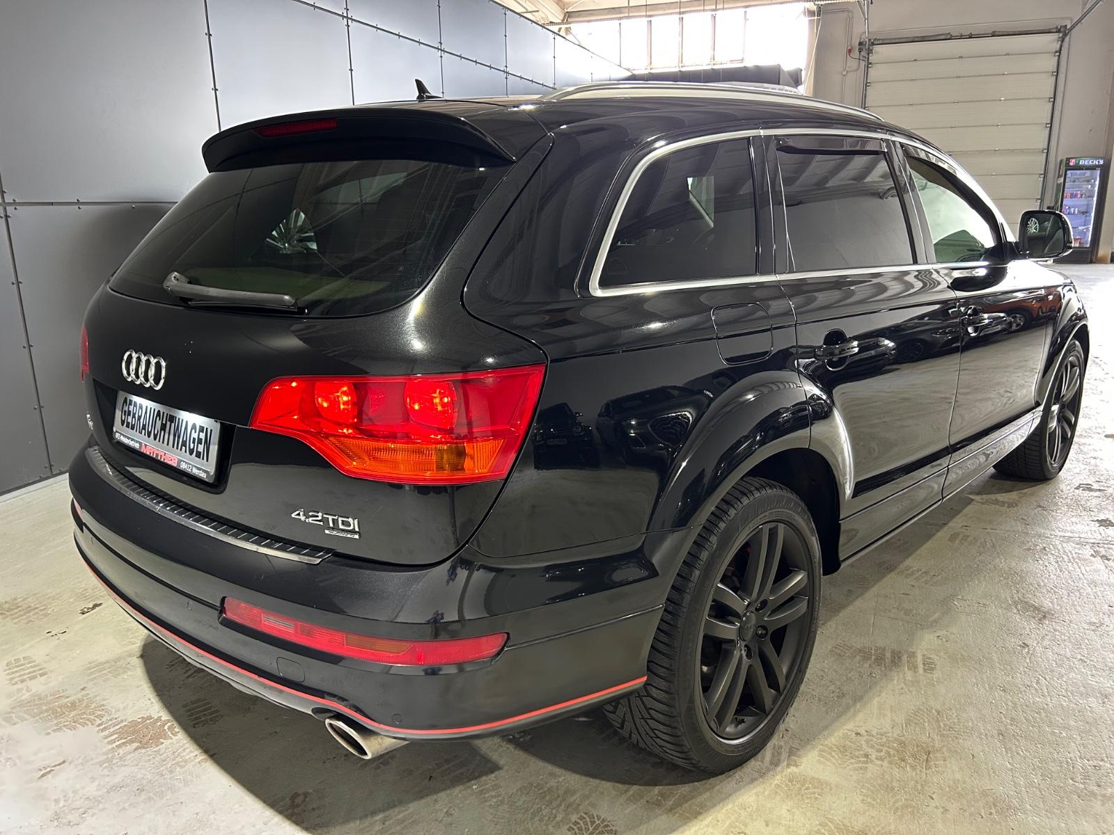 Audi Q7 4.2 TDI V8 quattro S line | 326 ch | BVA | 4 places individuelles | Cuir beige | Suspension pneumatique | GPS | Accès sans clé