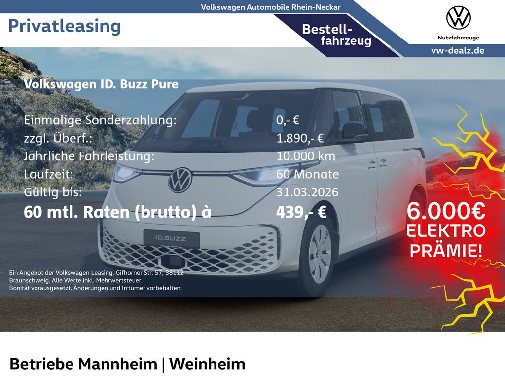 Volkswagen ID. Buzz Pure  !! € 6000.- E-Förderung !!