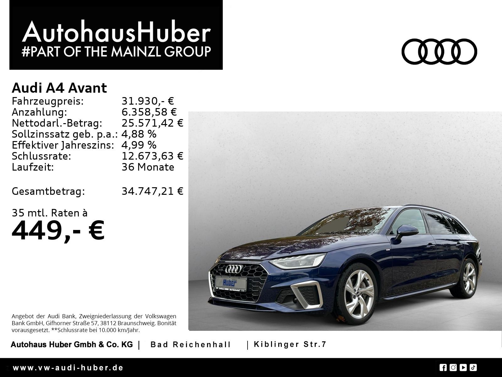 Audi A4 Avant 40 TDI quattro S tronic S line AHK Kam.