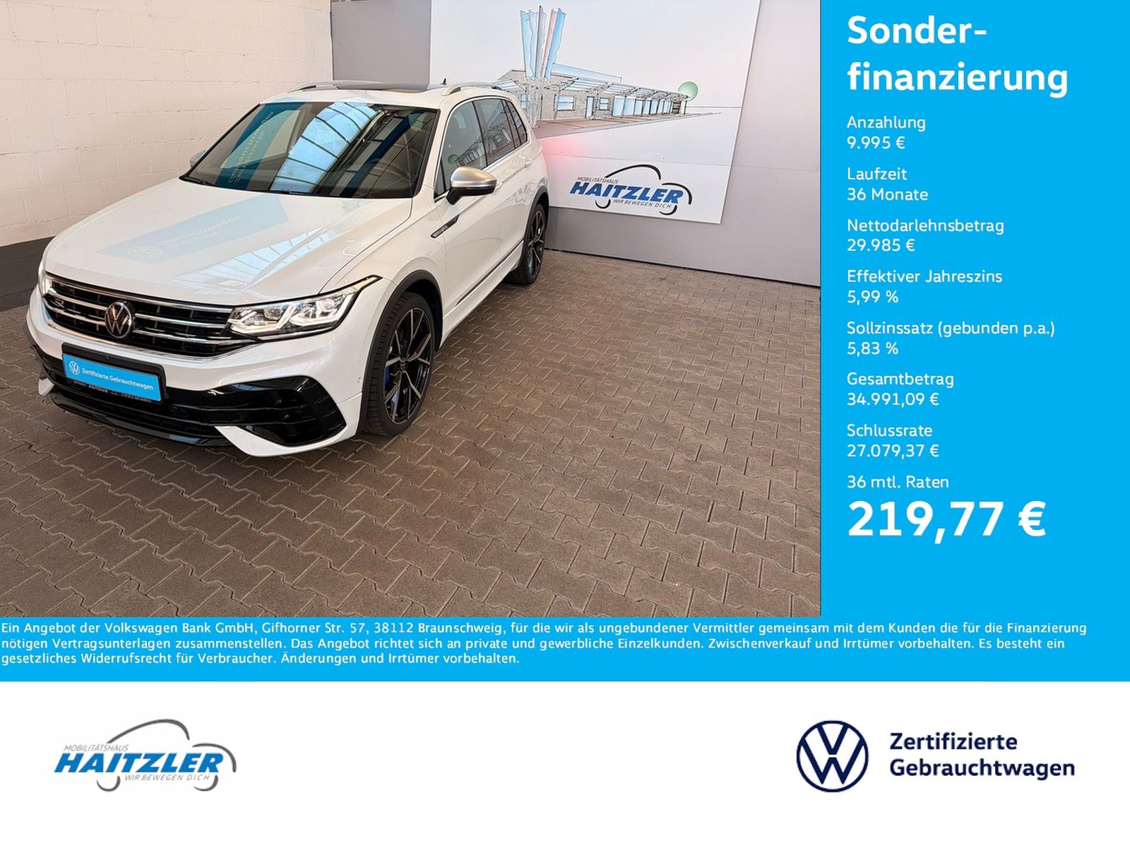 Fahrzeugabbildung Volkswagen Tiguan R 2,0 TSI DSG 4-Motion +AHK + Navi +Leder