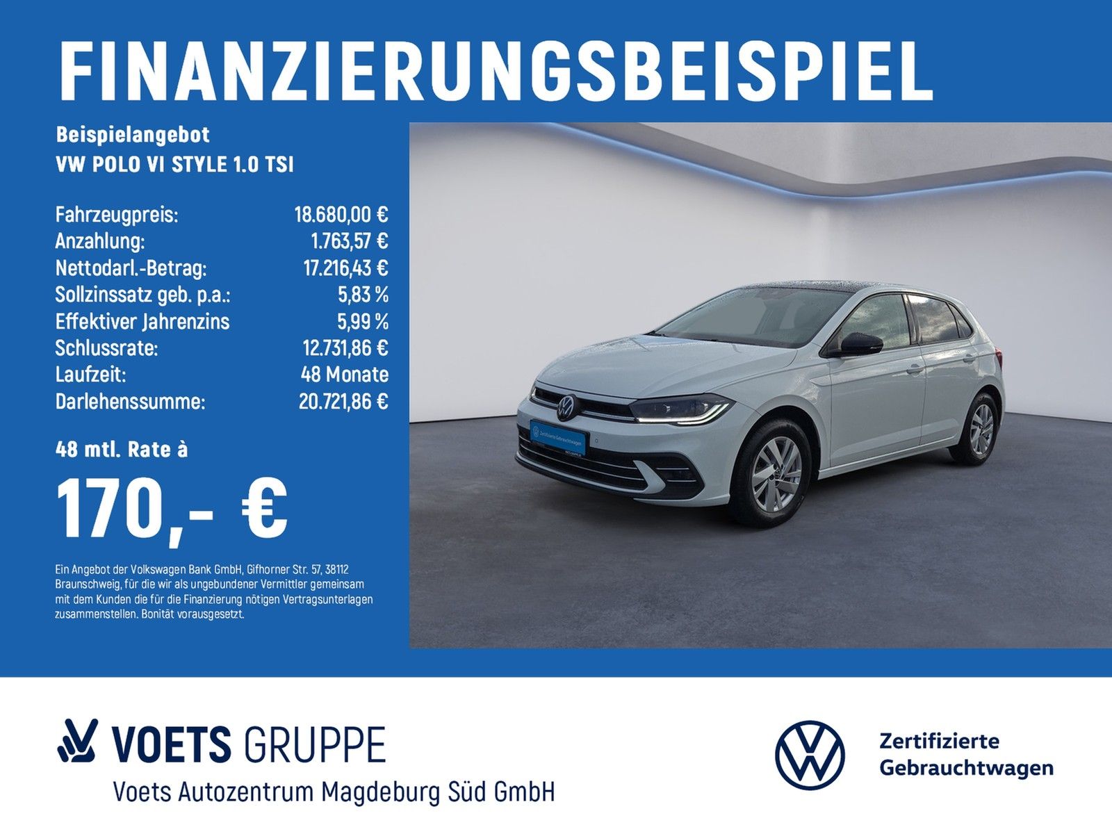 Volkswagen POLO VI STYLE 1.0 TSI  IQ-LIGHT+NAVI+ROOF PACK