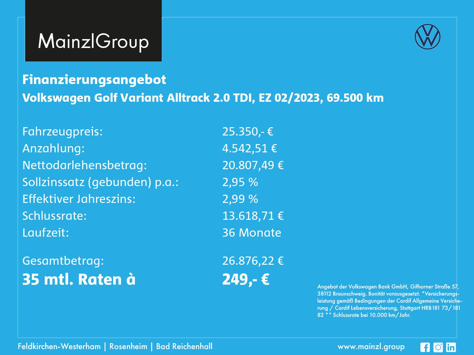 Volkswagen Golf Variant Alltrack 2.0 TDI 4M DSG AHK Nav SHZ imagem 3