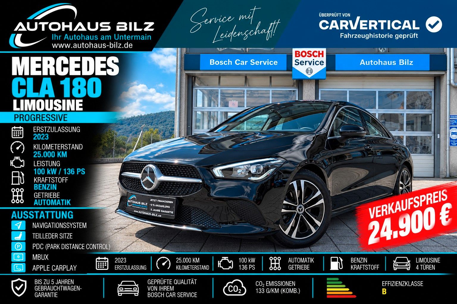 Gebrauchtwagen Mercedes-Benz CLA CLA 180 Progressive*Automatik*PDC*Navi*MBUX* in Collenberg