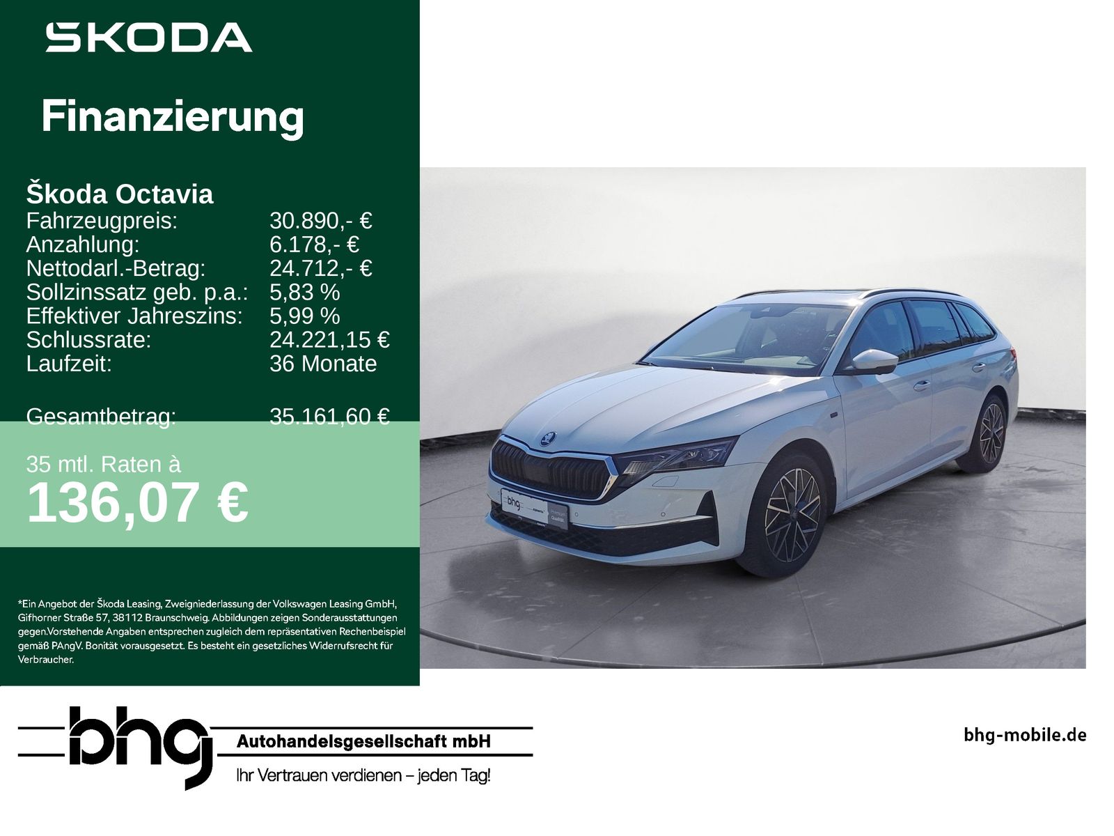 Skoda Octavia Combi 2.0 TDI DSG Pano AHK Kamera Matrix