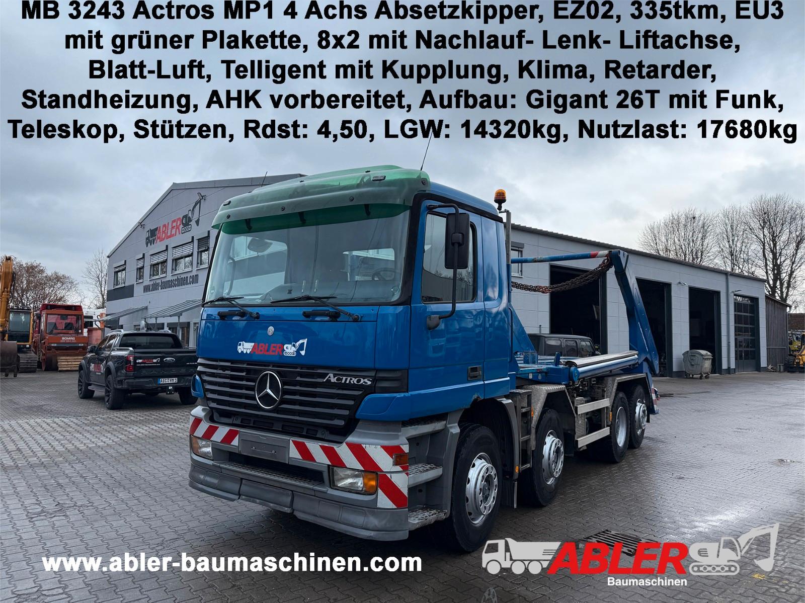 Mercedes-Benz 3243 Actros MP1 Klima Retarder Funk 4-A-Absetzer