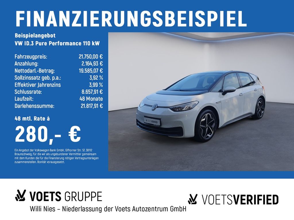 ID.3 Pure Performance 110 kW NAVI+AppConnect+LED