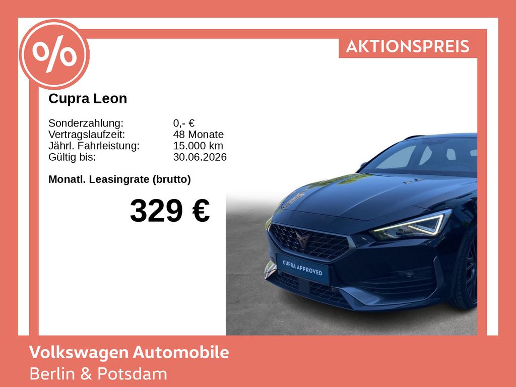 Abbildung Leasingangebot Cupra Leon Sportstourer 2.0 TSI DSG VZ CUP Navi LED