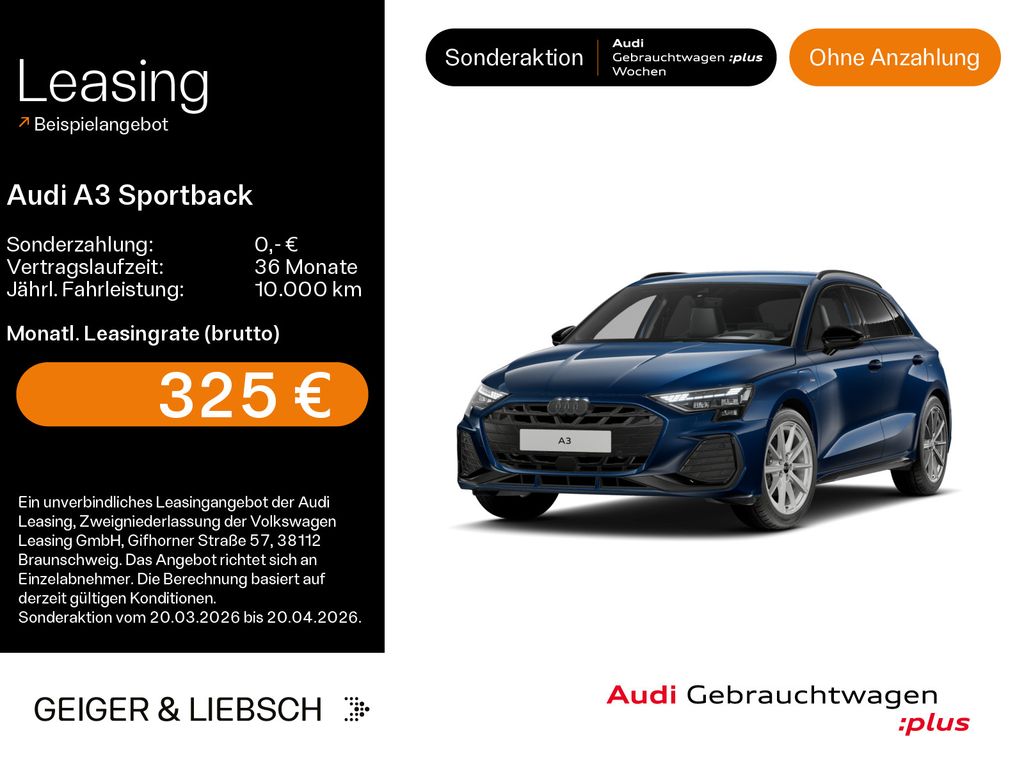 Audi A3 Sportback 40 TFSIe S-LINE*NAVI-PLUS*MATRIX*KA