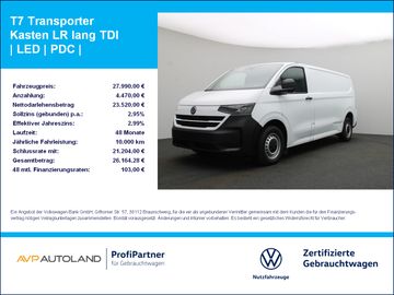 Volkswagen T7 Transporter Kasten LR lang TDI | LED | PDC |