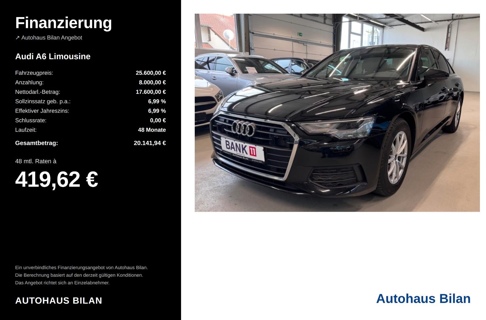 Audi A6 Lim. 35 TDI Carplay B&O ACC Lane LED