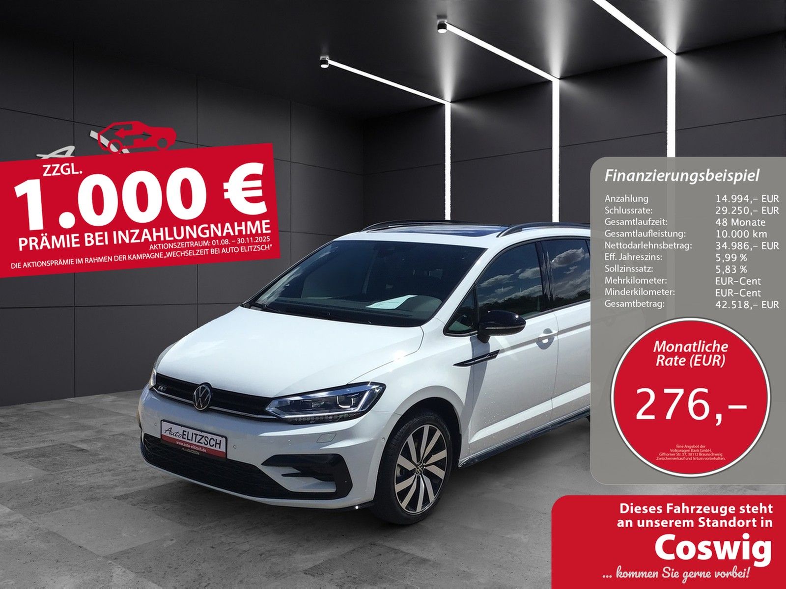 Fahrzeugabbildung Volkswagen Touran TSI R-Line Highline DSG LED ACC 18" AHK S