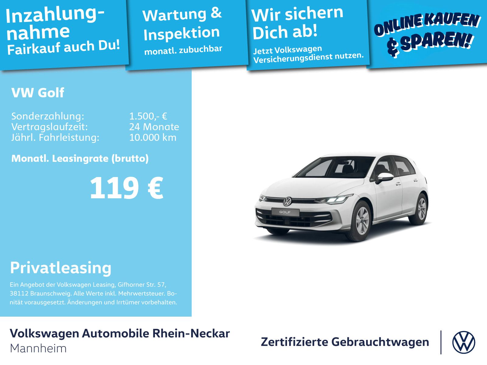 Volkswagen Golf VIII 1.5 TSI Life GAR 2030 Navi Kamera LED 