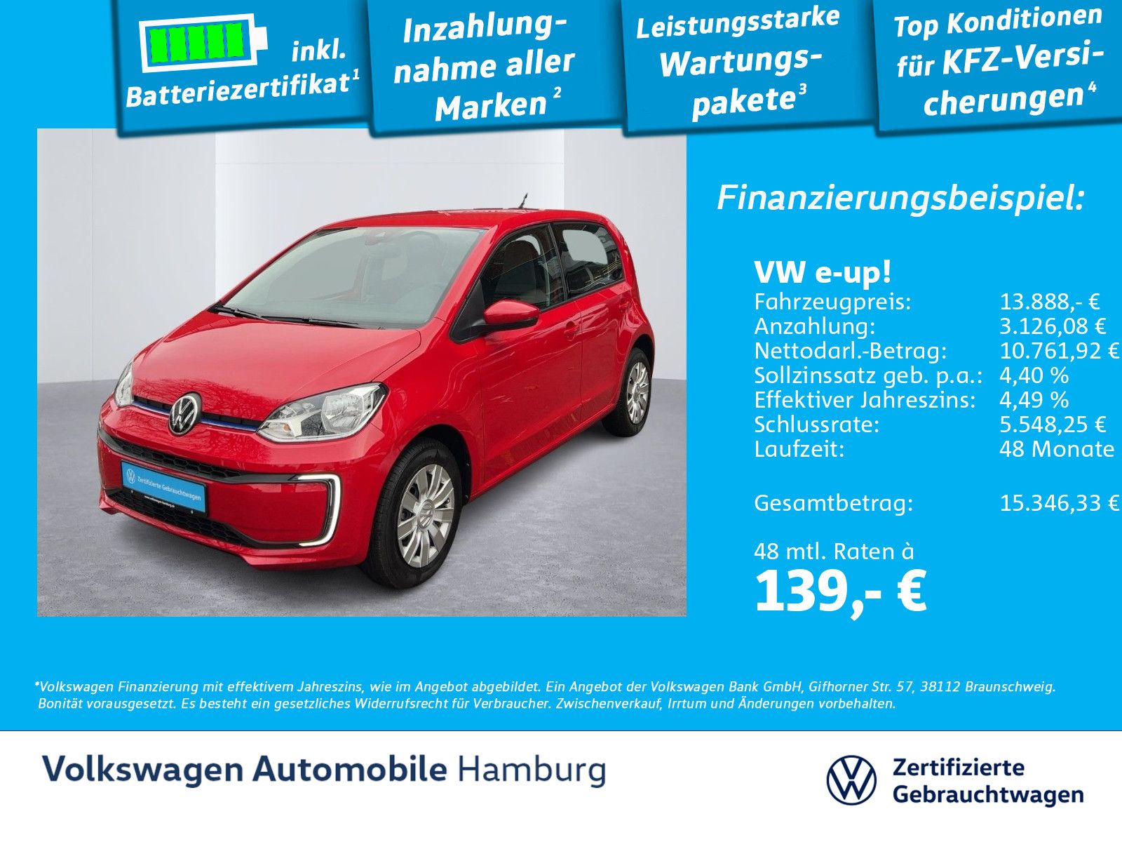 Volkswagen e-up CCS Klimaautomatik Maps & More Dock
