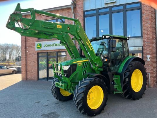 John Deere 6120R inkl. John Deere 643R