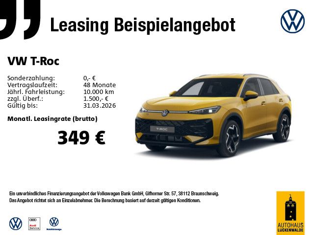 Vorschaubild: VW T-Roc Der neue  R-Line 1.5 eTSI DSG (Fahrzeug-Nr. AWN6M4H6DD)