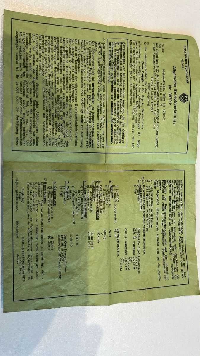 Fahrzeugabbildung Piaggio Vespa 50N