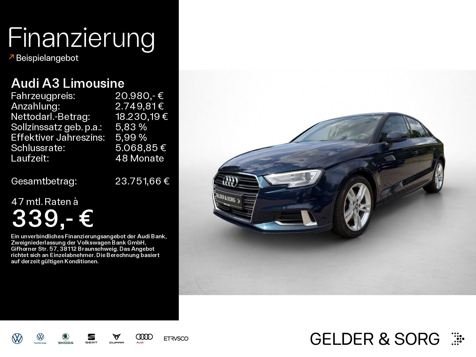 Audi A3 Limousine 35 TDI Xenon*Virtual*Navi*EPH+*