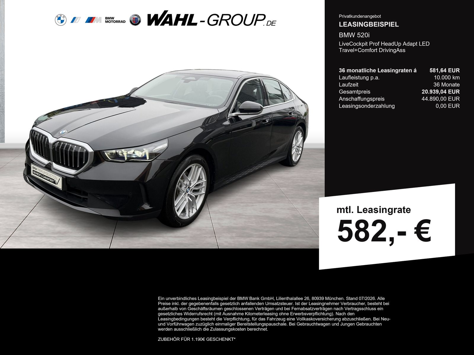BMW 520i LiveCockpit Prof HeadUp Adapt LED Travel+Co