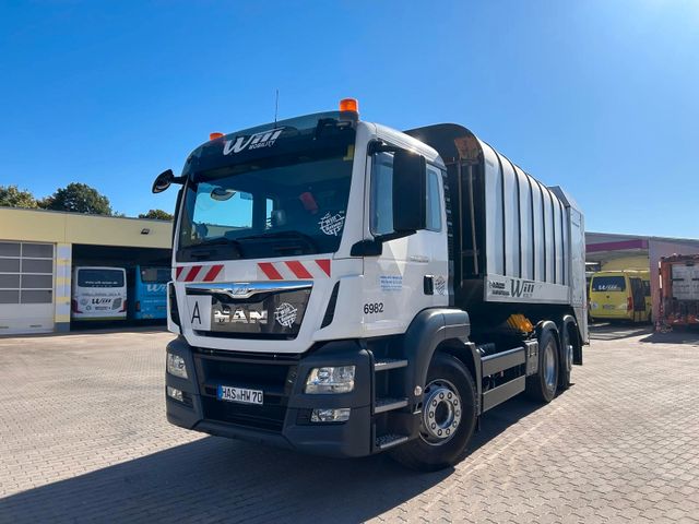 MAN TGS 28.320 FAUN Rotopress Zöller Lift EURO 6