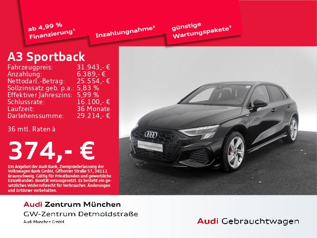 Audi A3 Sportback 45 TFSI e S tronic S line AHK/B&O/V