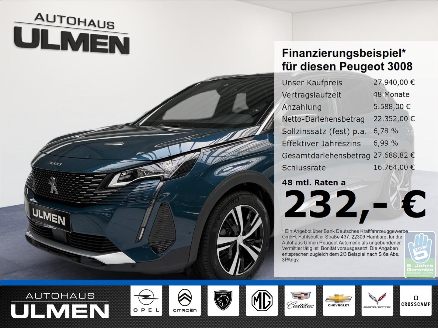 Peugeot 3008 Hybrid GT 136 Apple CarPlay Rückfahrkamera 