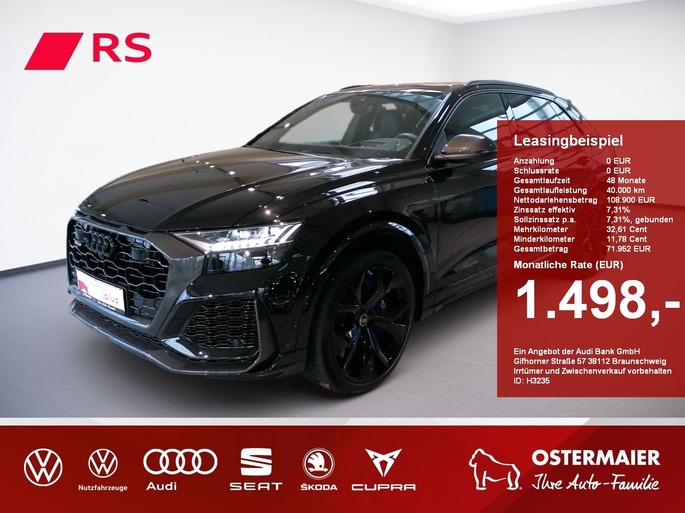 Audi RSQ8 600PS 23 .DYNAMIK+.CABRBON.SPORTABGAS.HEAD-