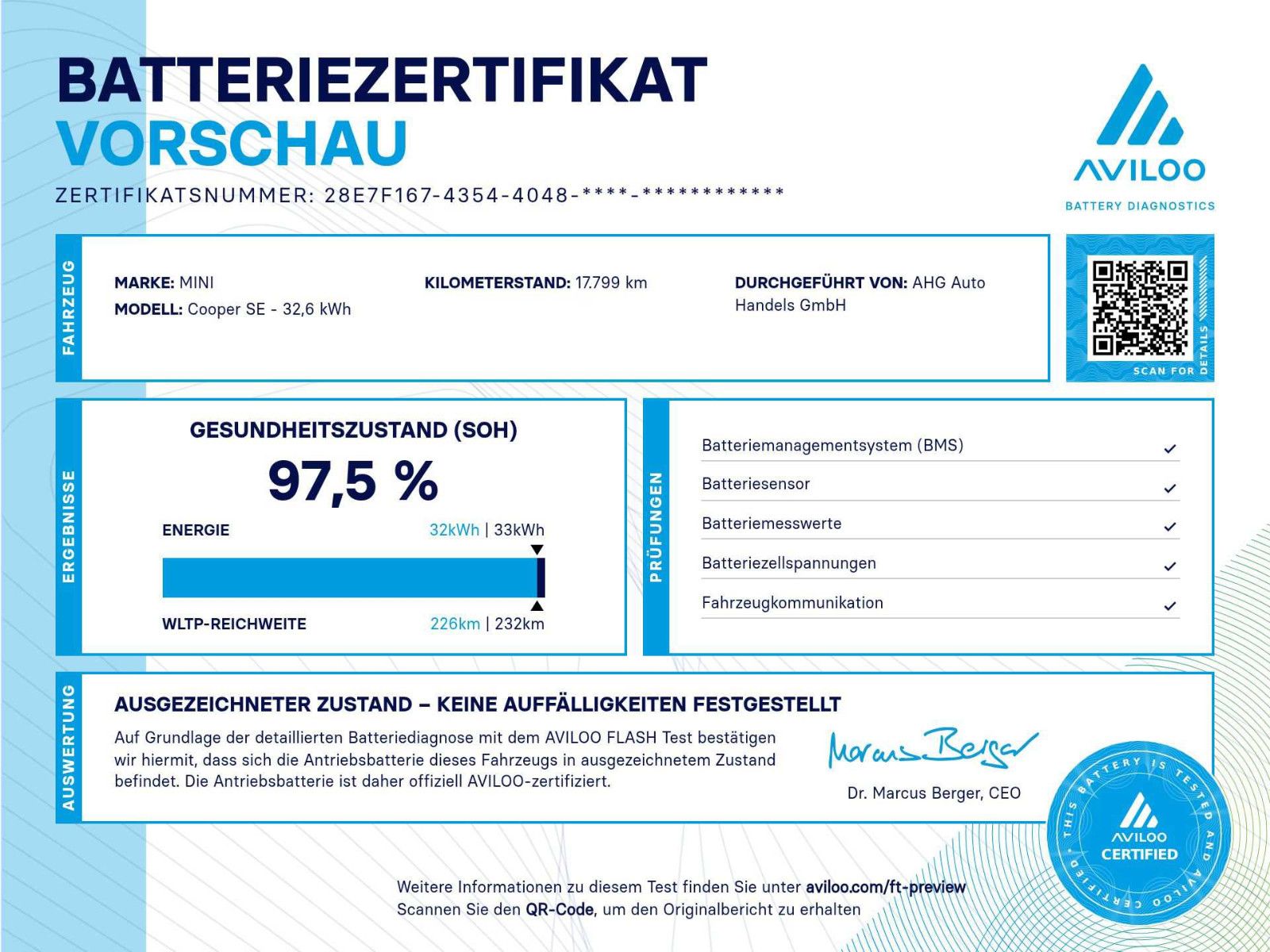 Fahrzeugabbildung MINI Cooper SE Classic Trim LED/NAVI/HEADUP/CAM/PANO