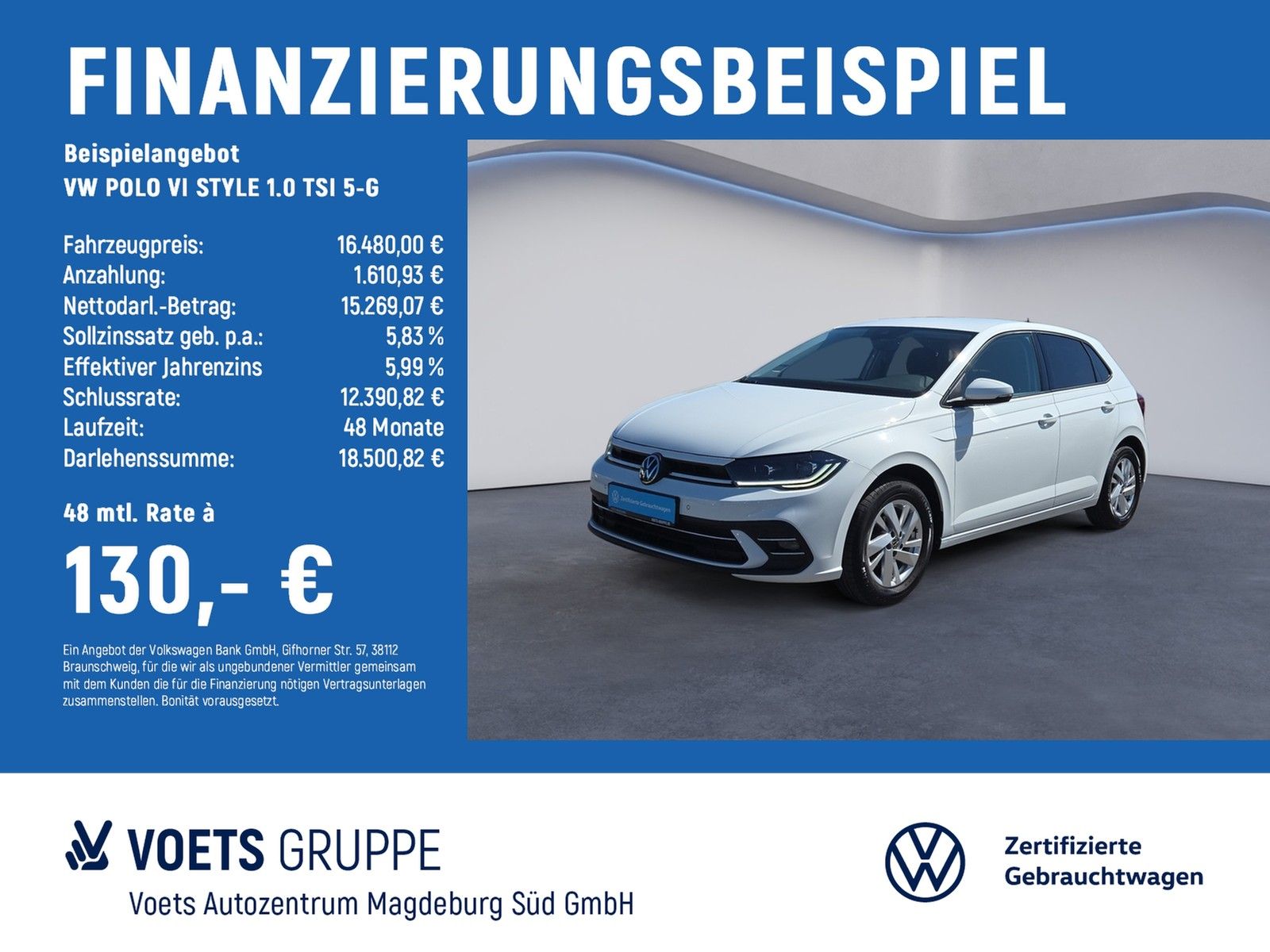 Volkswagen POLO VI STYLE 1.0 TSI 5-G IQ-LIGHT+NAVI+ACC+PDC