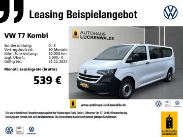 Volkswagen Leasingangebot: Volkswagen T7 Kombi 2.0 TDI LR Aut. *R-CAM*GRA*Digi.C*PDC*
