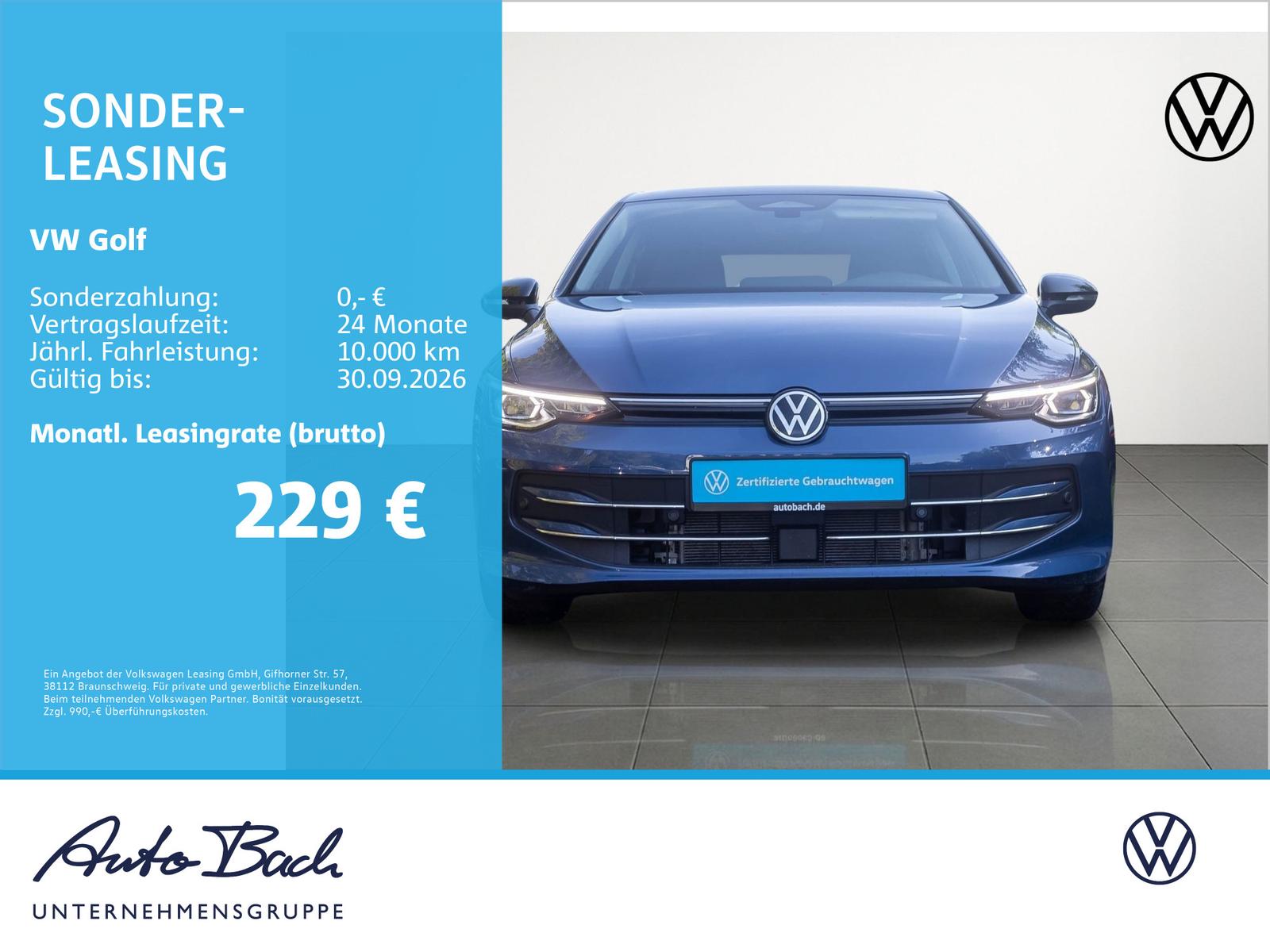 Volkswagen Golf VIII Goal 1.5 eTSI DSG Navi Matrix ACC AHK, миниатюра 2