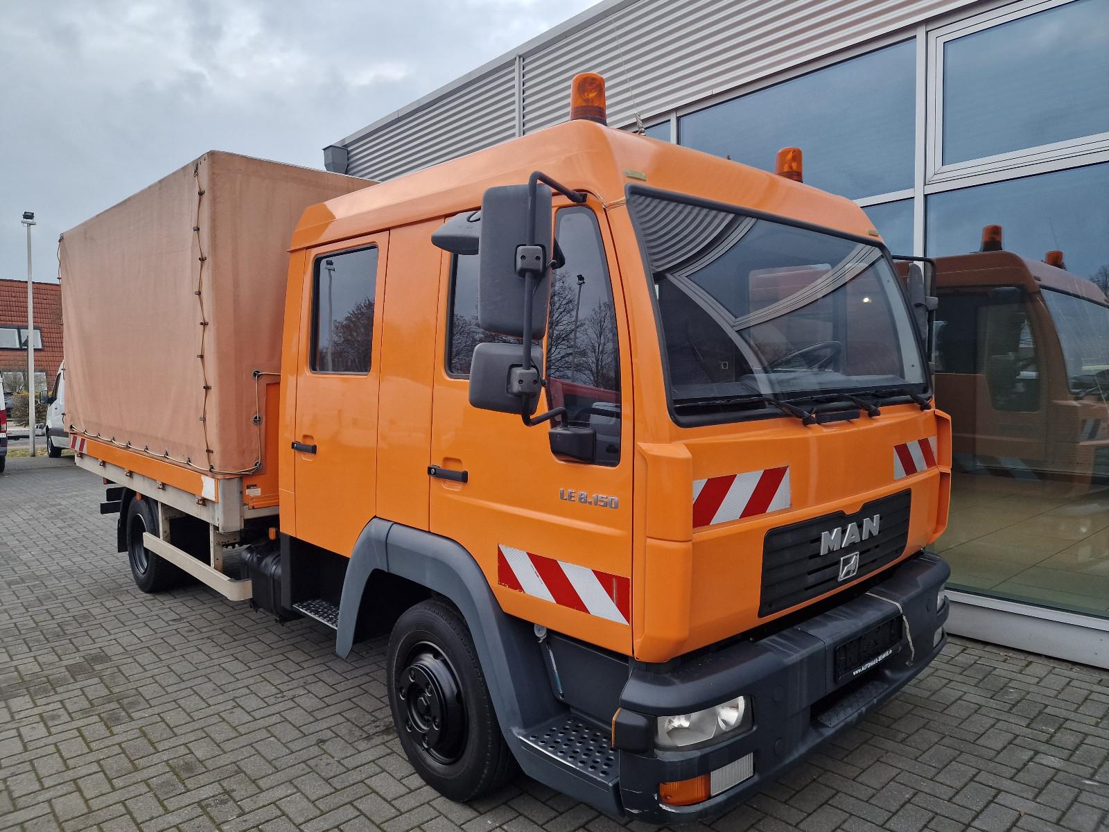 MAN 8.150 Pritsche/Doka 6 Sitzer DPF/2xAHK/76000 KM