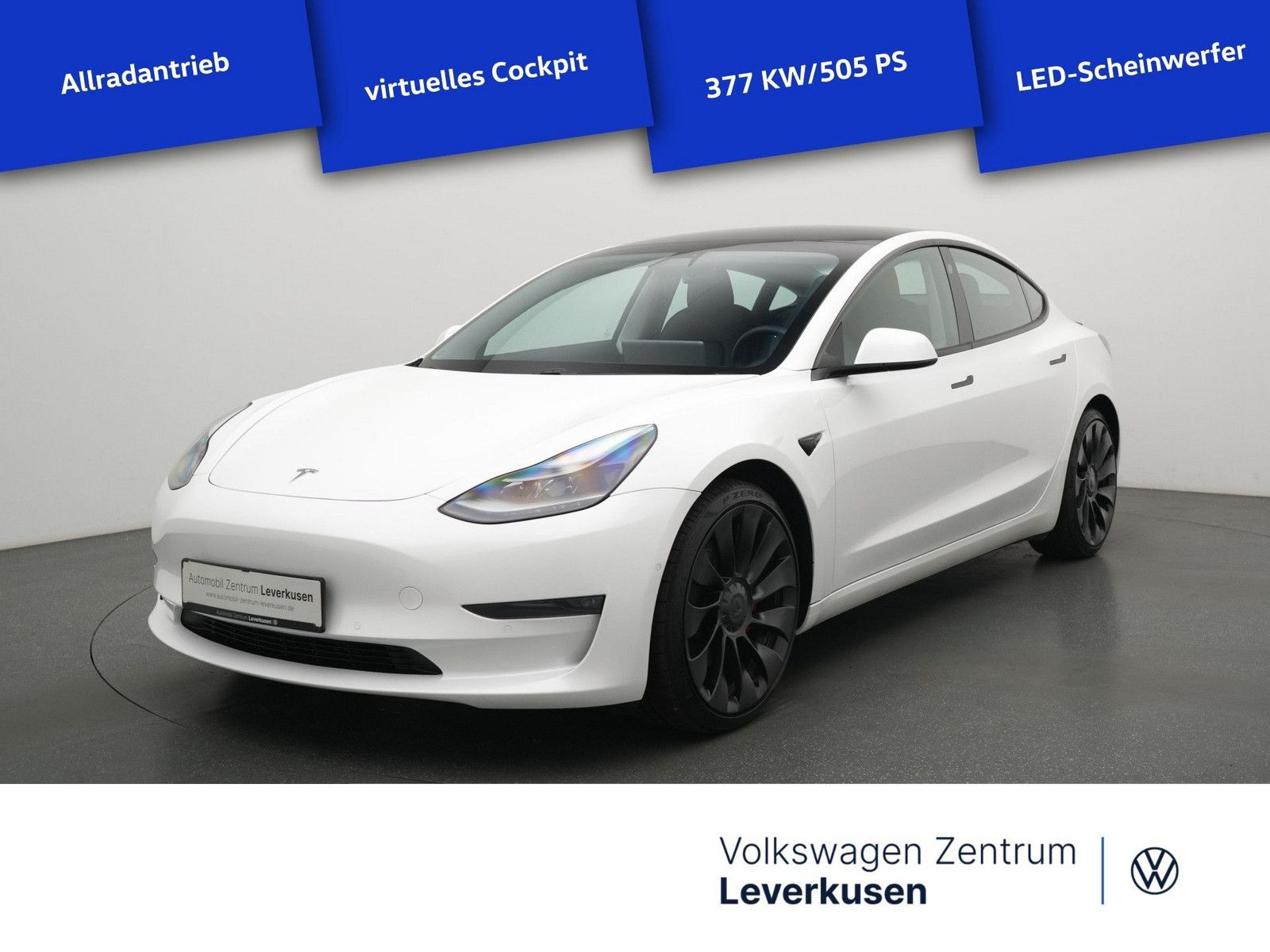 Tesla Model 3 Performance Dual AWD LEDER KAM SHZ LED
