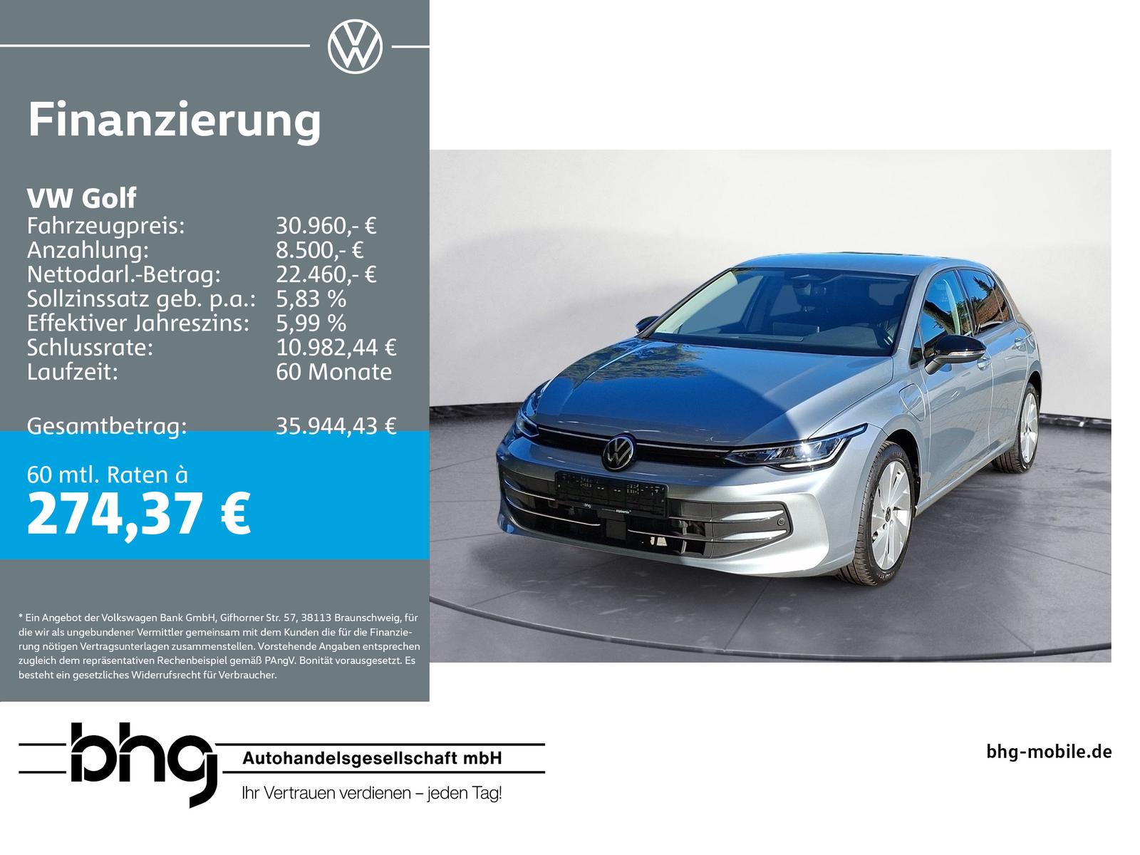 Volkswagen Golf 1.5 eHybrid DSG ENERGY