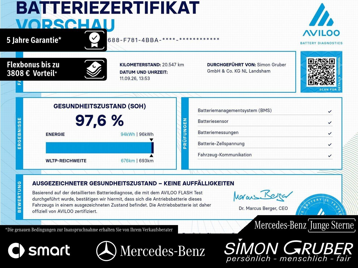 Fahrzeugabbildung Mercedes-Benz EQE 350+ Electric Art Int/Ext Ambi Memory LED