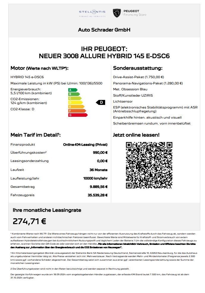Peugeot 3008 Allure Hybrid 145 e-DSC6 Allure