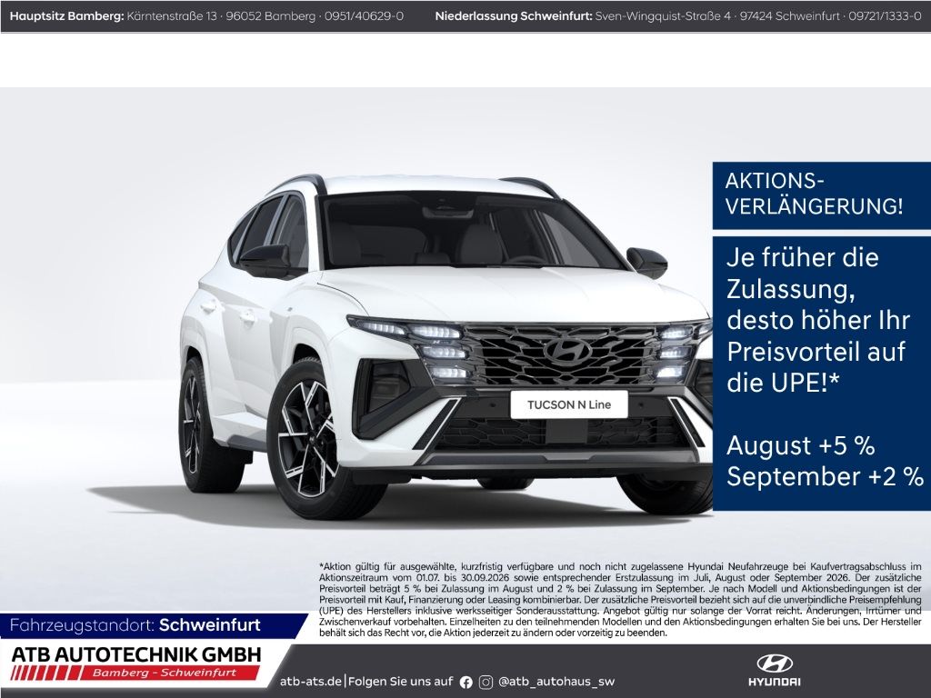 Fahrzeugabbildung Hyundai Tucson N-Line X 1.6 T-GDi 150PS 7-Gang DCT 2WD