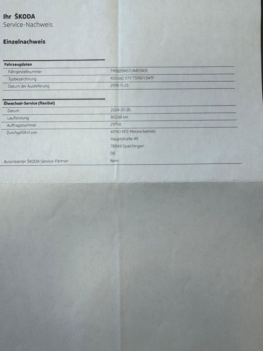 Fahrzeugabbildung SKODA Kodiaq Style  /AHK/1.HAND/SCHECKHEFT/NAVI