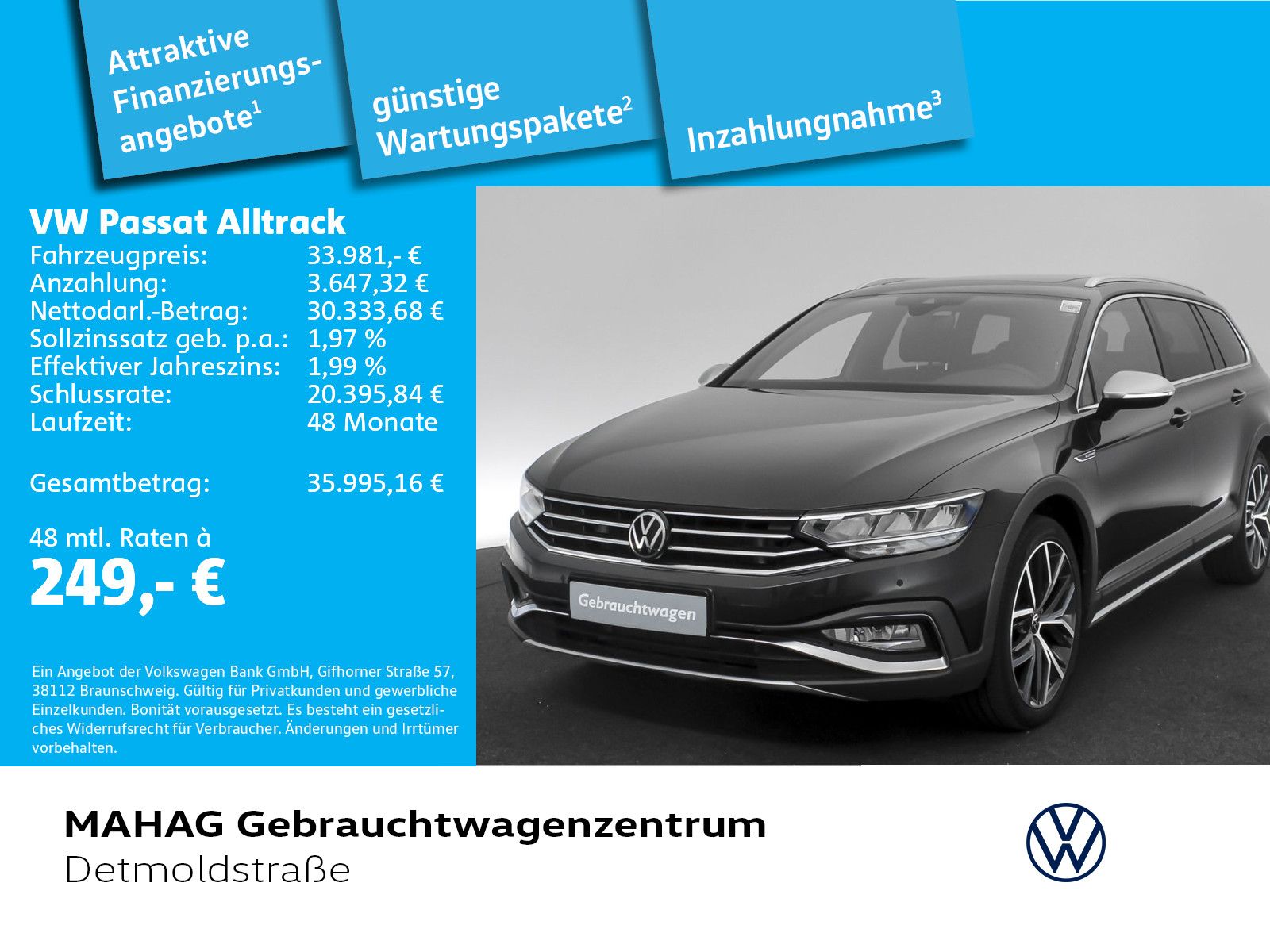 VW Passat  Alltrack 4 Mot 2.0 TDI LED Navi Pano Par