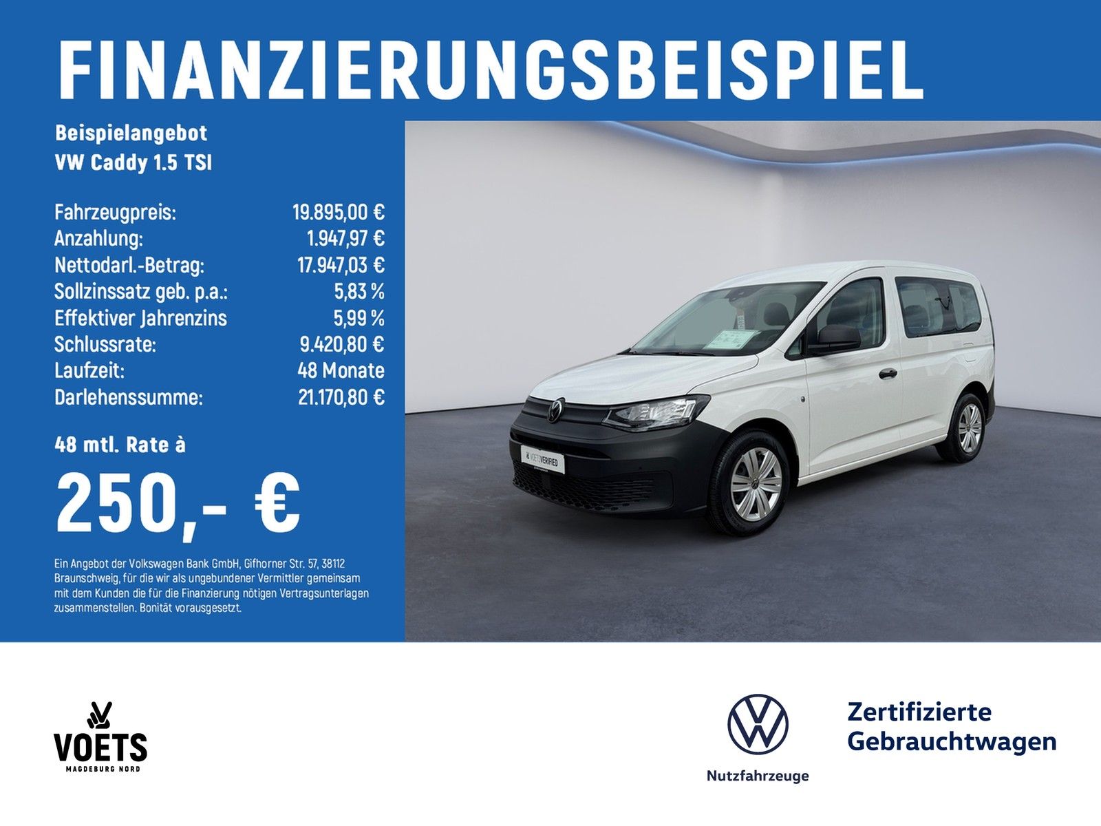 VW Caddy 1.5 TSI Kombi KLIMA+GRA+PDC