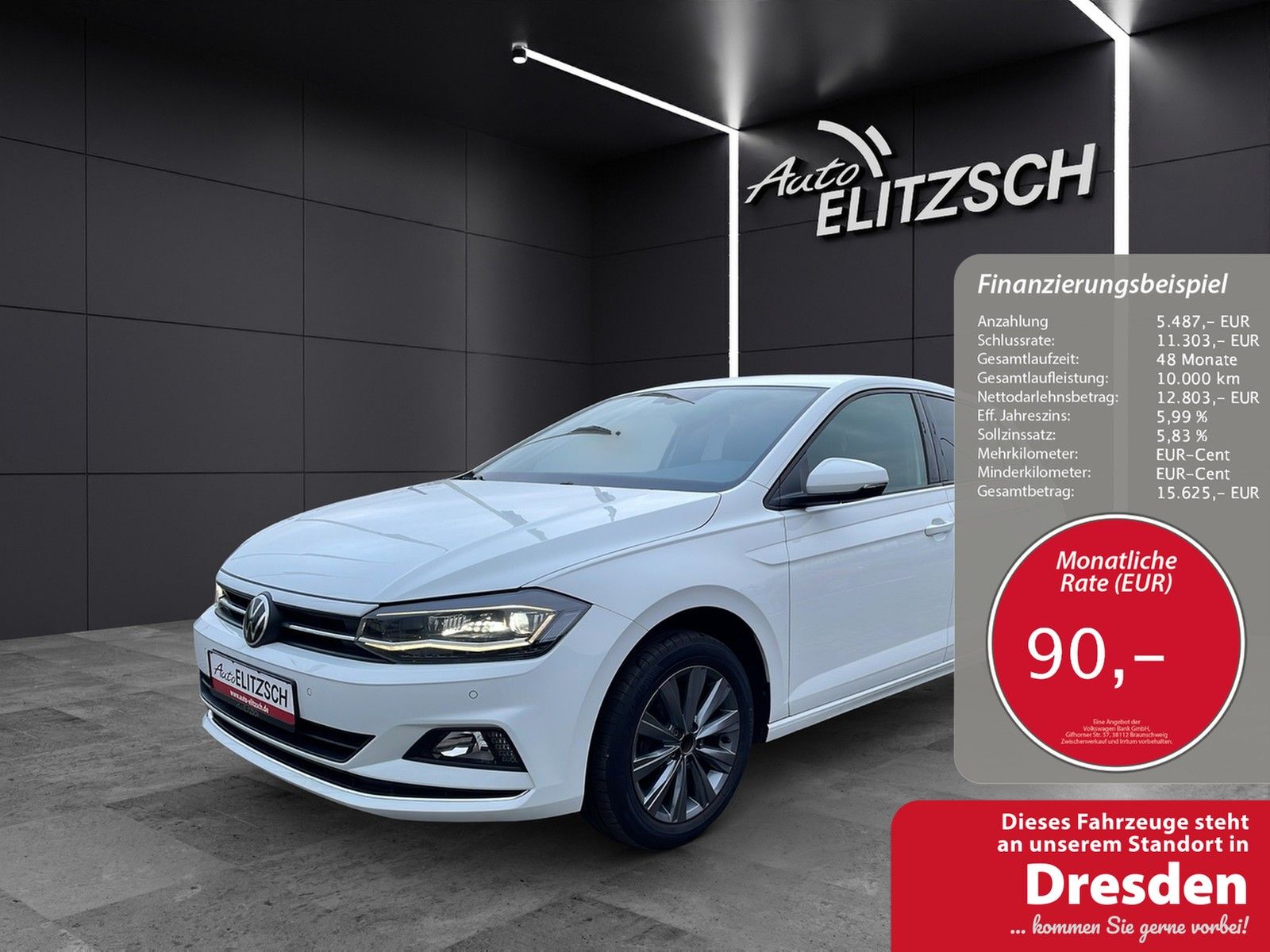 Fahrzeugabbildung Volkswagen Polo Highline TSI DSG LED ACC SHZ PDC Navi Klima