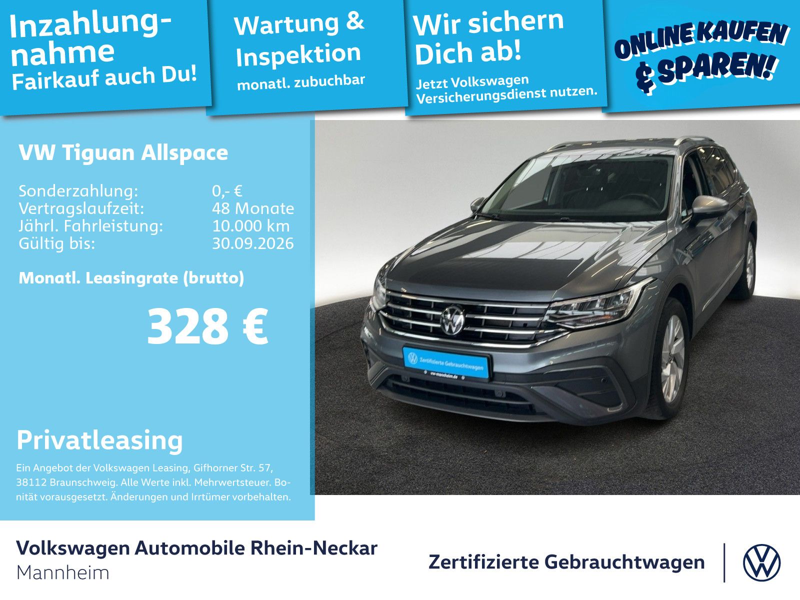Volkswagen Tiguan Allspace 1.5 TSI Life DSG 7-Sitzer Navi A