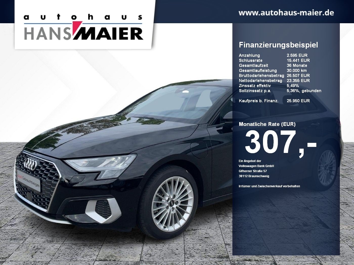 Audi A3 Sportback TFSI e advanced AHK Navi ACC 8fach