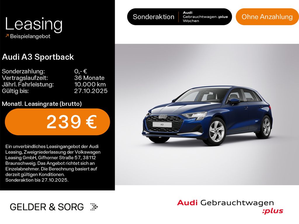 A3 Sportback 30 TDI advanced AHK*Navi*RFK*Sound*